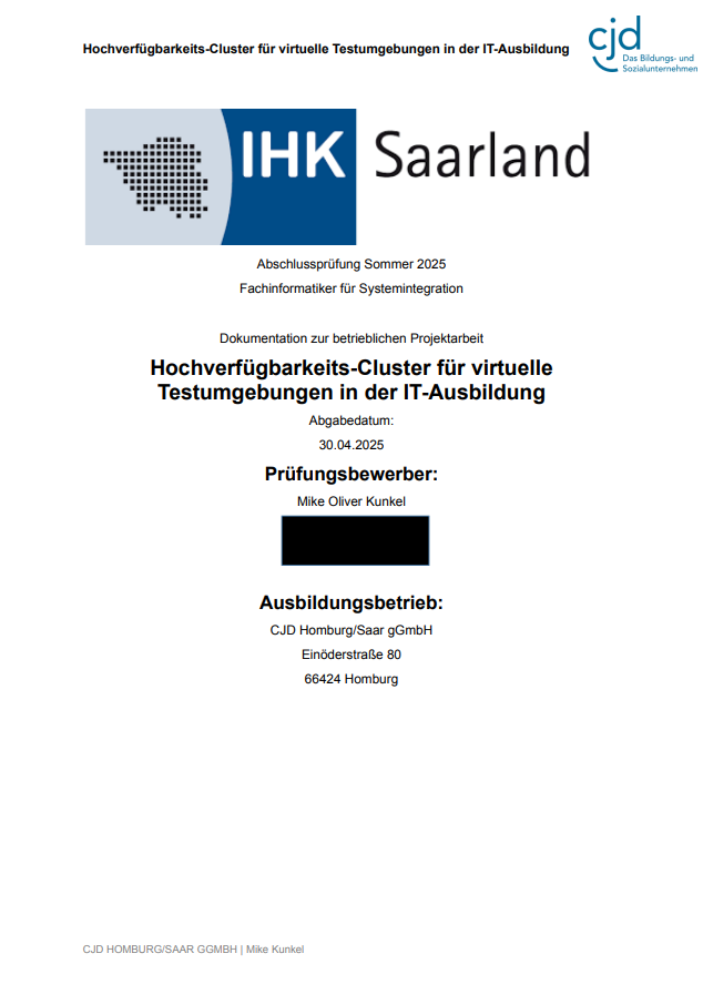 Hochverfügbarkeits-Cluster für virtuelle Testumgebungen